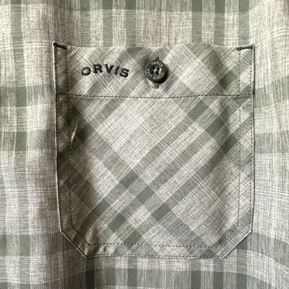 Orvis Classic Collection Green Plaid Short Sleeve Button Down Shirt Mens Size M - Picture 3 of 9